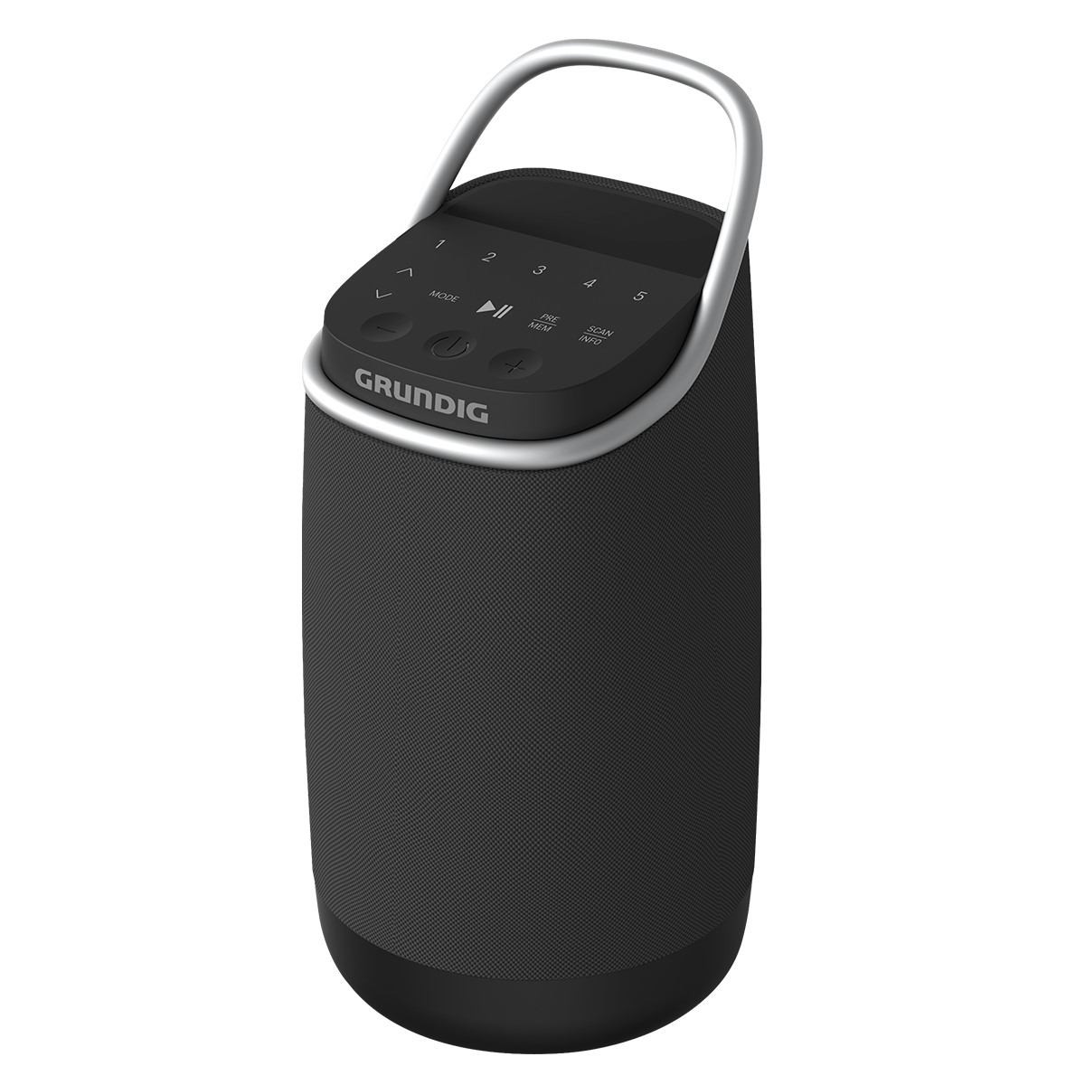 Grundig GBT Band 360 Bluetooth Speaker schwarz | 12 Watt stereo | Radio | MP3/USB-Player DAB+, FM, KW, Streaming, spritzwassergeschützt