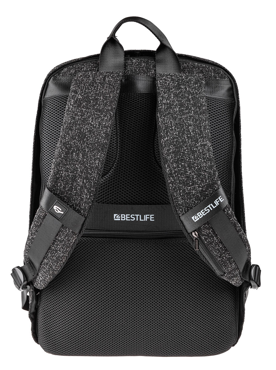 BestLife TravelSafe Calpe RUCKSACK schwarz Laptop Rucksack für 15,6'' + USB Connector