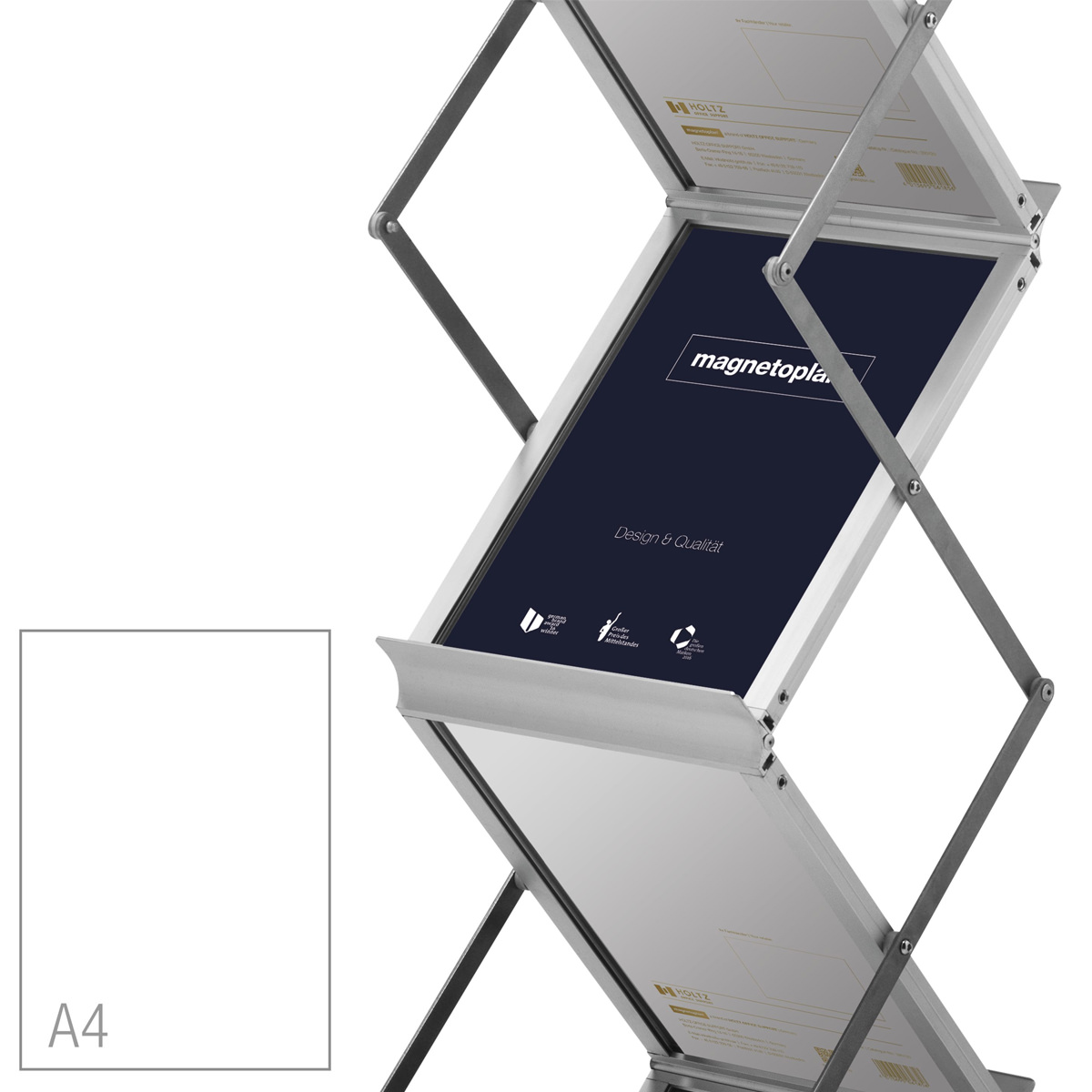 Magnetoplan 36100 deflecto Prospektständer, klappbar, A4, 6 Fächer