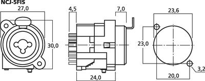 MONACOR NCJ-5FIS Mono-Combo-Einbaubuchse