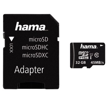 Hama microSDHC 32GB Class 10 UHS-I 45MB/s + Adapter