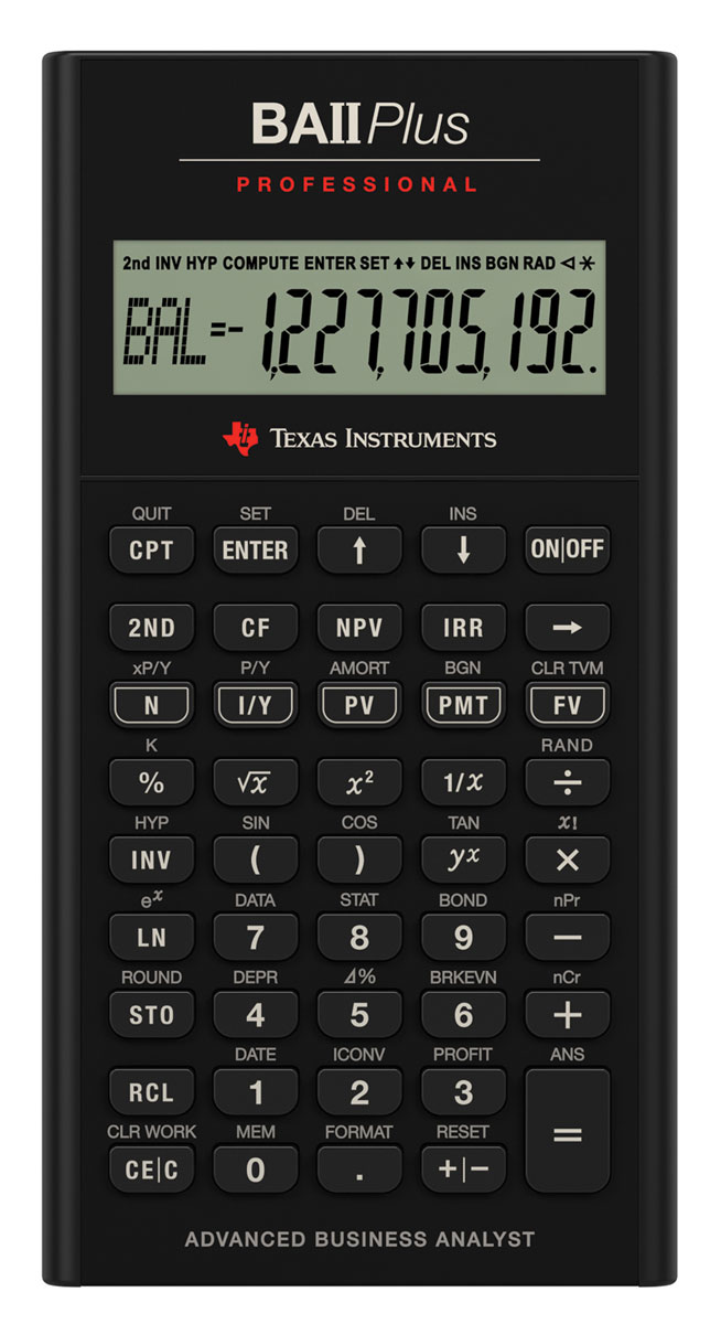 TI-BA II Plus Professional Finanzrechner Texas Instruments 