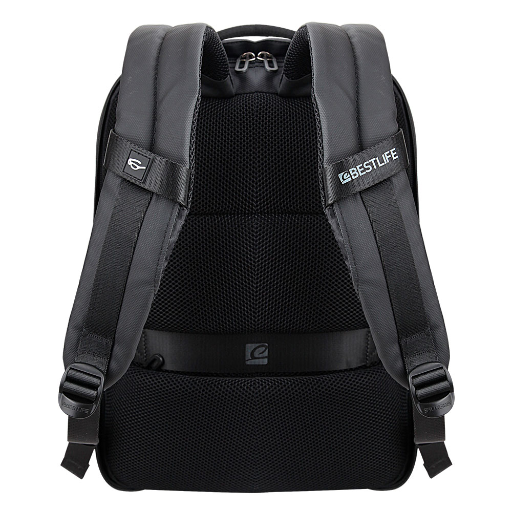 BestLife TravelSafe Neoton RUCKSACK grau Laptop Rucksack für 15,6'' + USB Connector