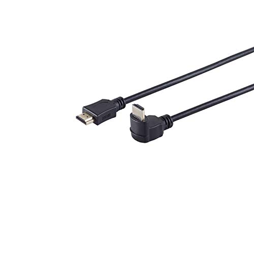 HDMI Verbindungskabel 1m mit einem 90° Winkel Stecker  Stecker - vergoldete Kontakte -schwarz