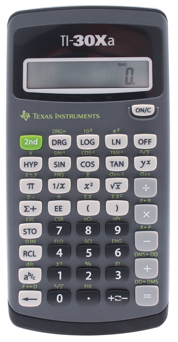 TI-30 Xa Schulrechner Texas Instruments, 1-zeilliges Display, Batterie 