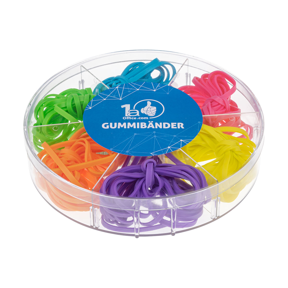 DynaTech Gummibänder 120g Box 35/50x3mm sort. in grün, blau, lila, pink, orange, gelb